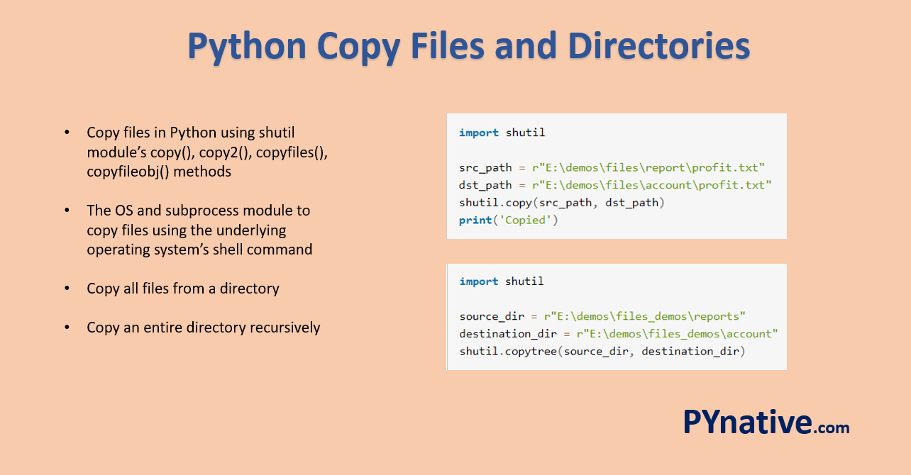 Python Copy Files and Directories [10 Ways] PYnative