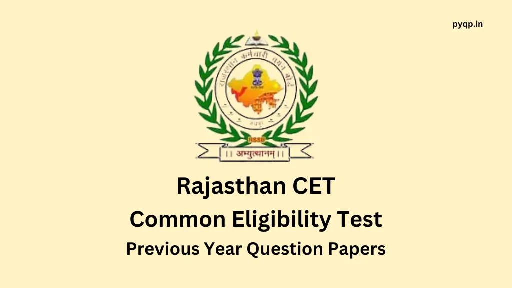 Rajasthan CET Exam Question Paper 2022