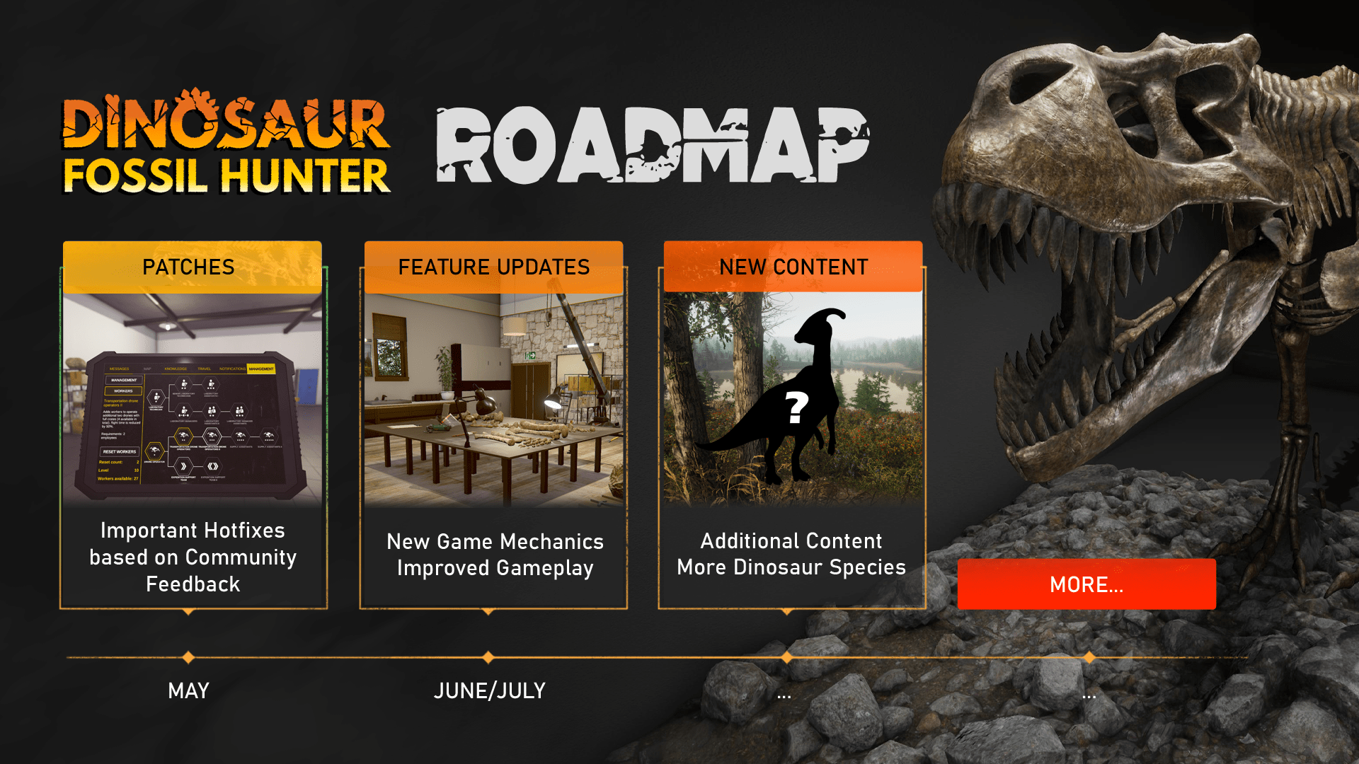Dinosaur Fossil Hunter Roadmap & First Update Pyramid Games