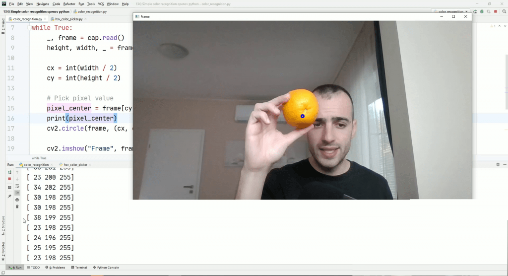 Simple Color recognition with Opencv and Python Pysource