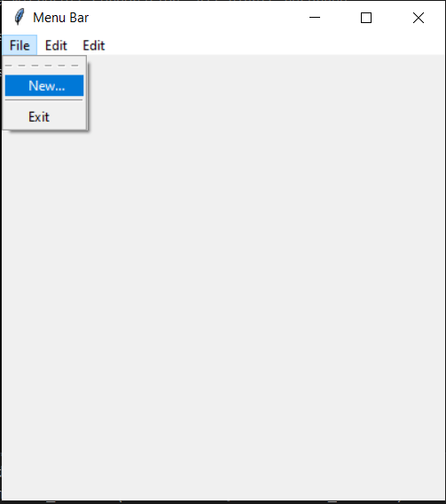 Меню и кнопка меню с помощью Tkinter