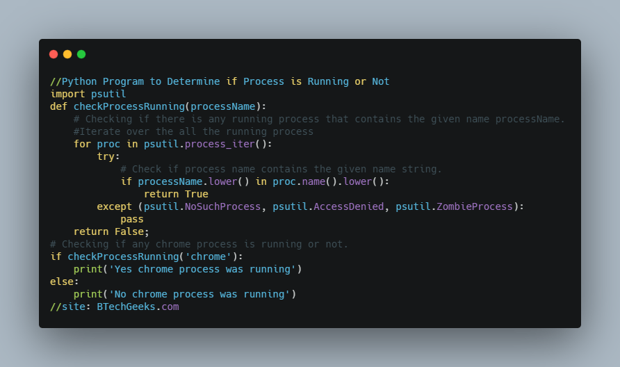 Python Check if a Process is Running by Name and find its Process ID