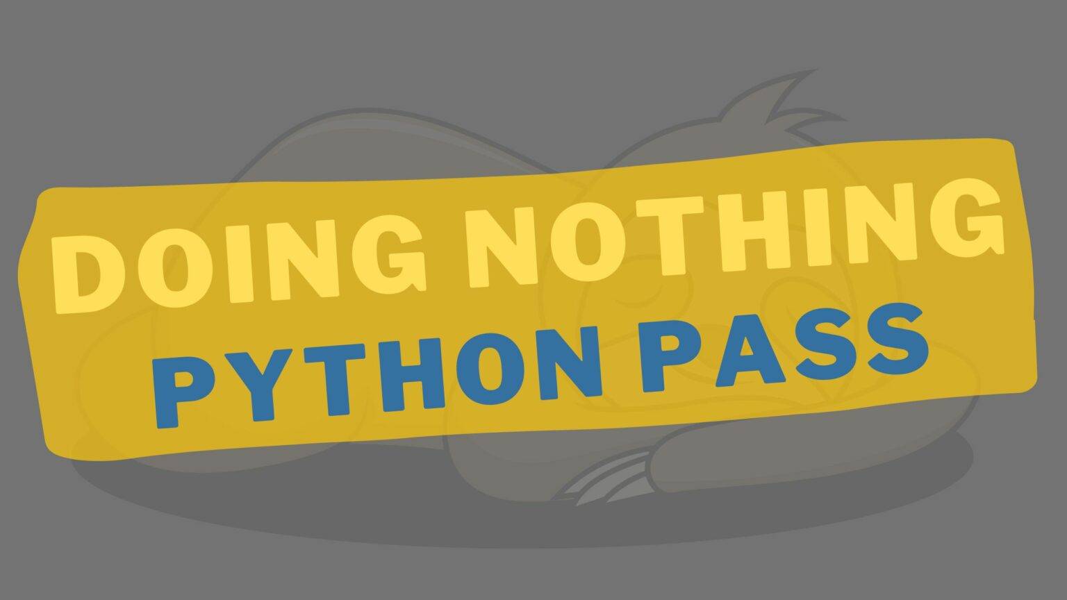 Python pass (Do Nothing) When And How To Use • Python Land