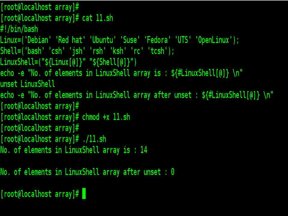 Linux Free Course Module 4 Chapter 11 Arrays