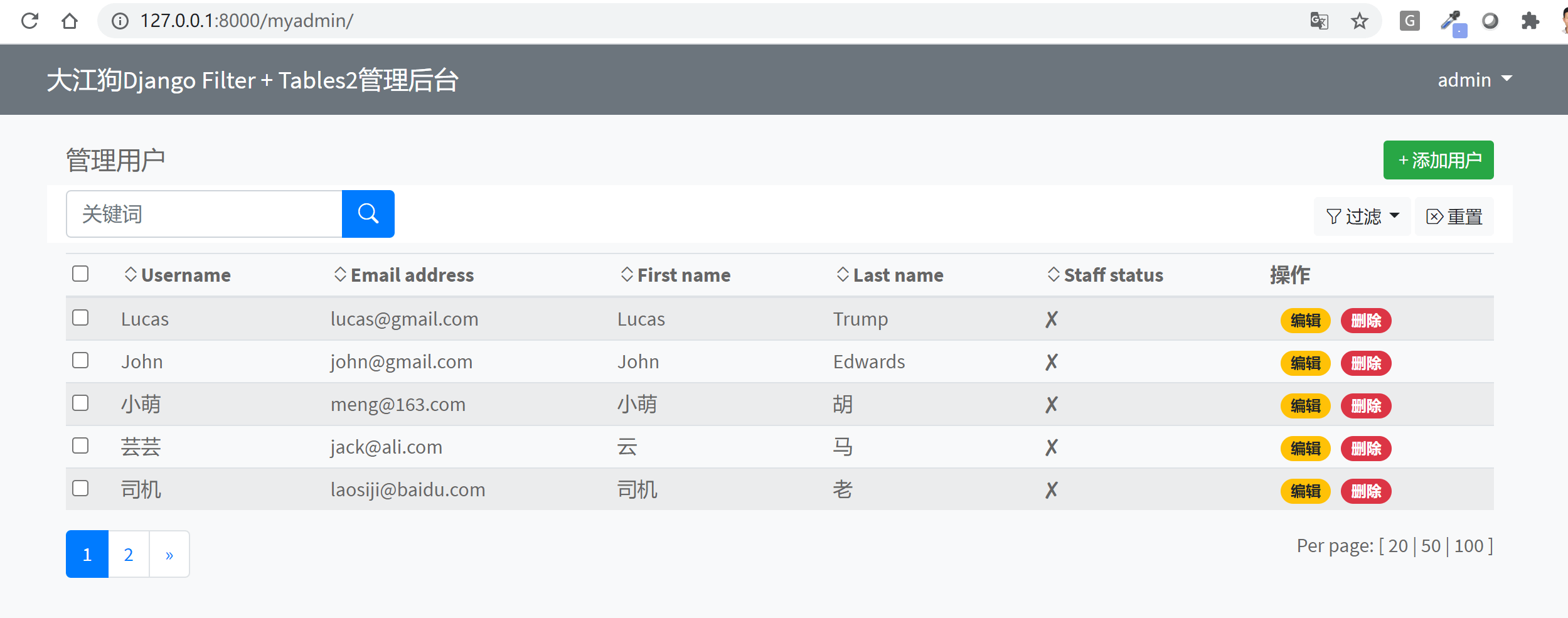 使用djangofilter和djangotables2打造美观的管理后台 大江狗的博客