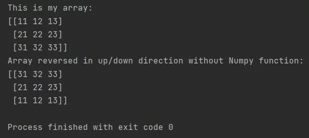 How to reverse array in Numpy? Pythoneo