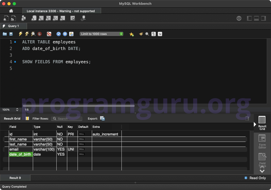 MySQL ALTER TABLE Statement