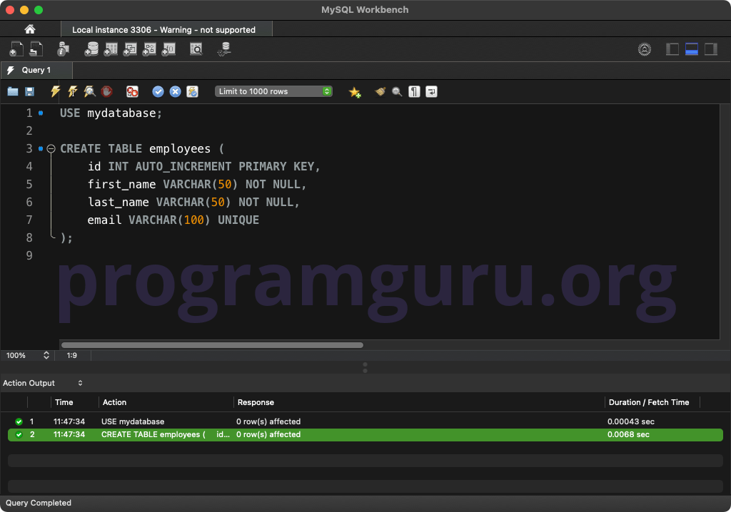 MySQL CREATE TABLE Statement