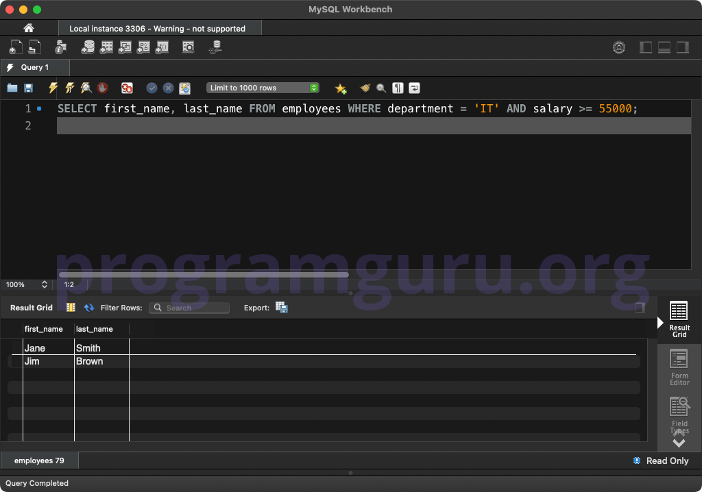 MySQL Greater Than or Equal To Operator