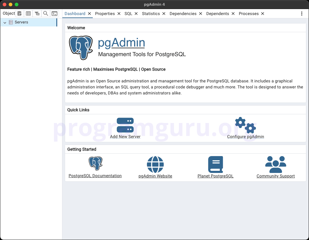 pgAdmin Add Server