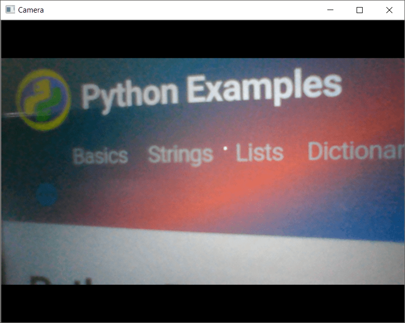 Python Program to Capture Video from Camera using OpenCV