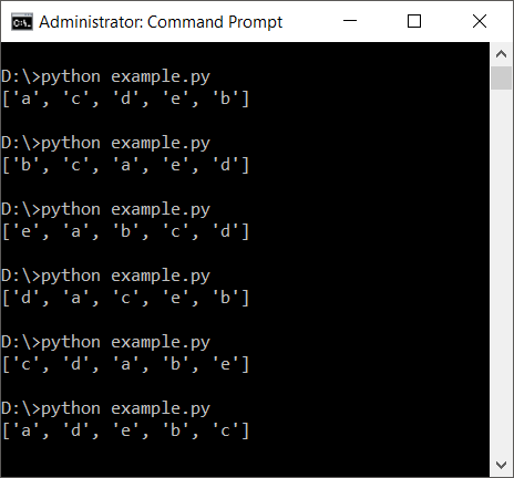 Shuffle Python List