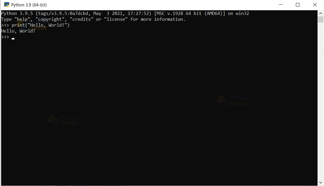 Python Interpreter Python Geeks