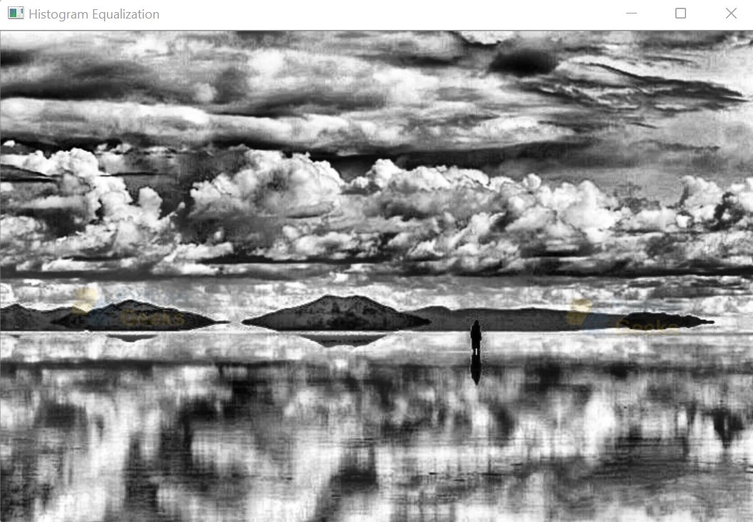 Histogram Equalization in OpenCV Python Geeks