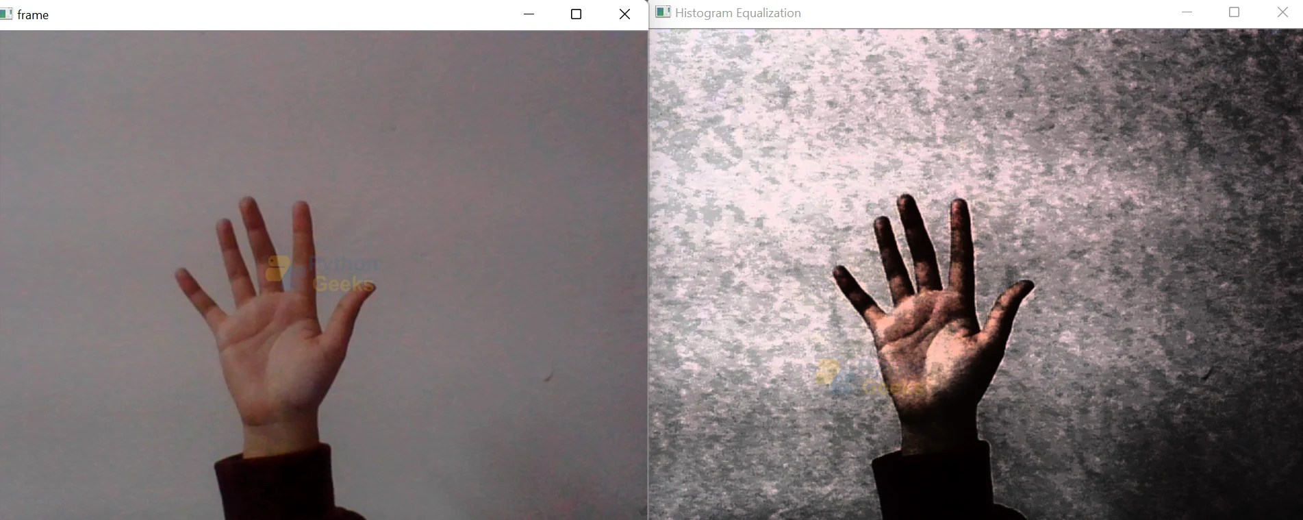 Histogram Equalization in OpenCV Python Geeks