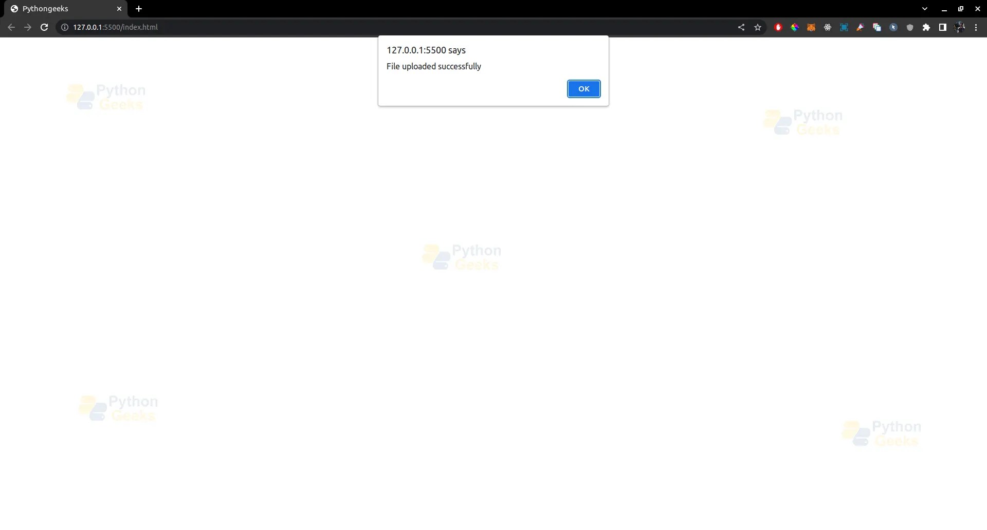 Python Flask Flashing Python Geeks