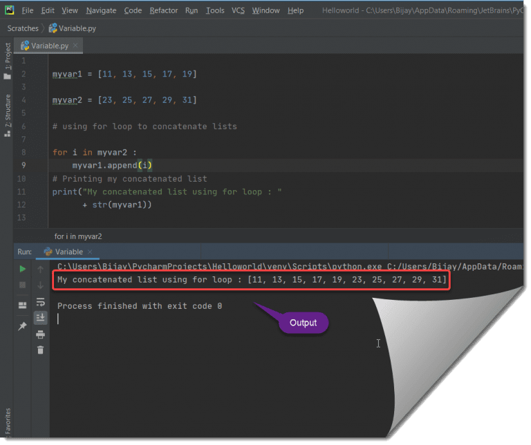 Concatenation Python