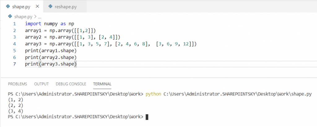 Python Shape Of An Array Python Guides
