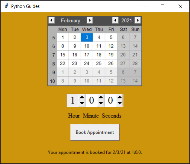 How To Create Date Time Picker Using Python Tkinter Python Guides