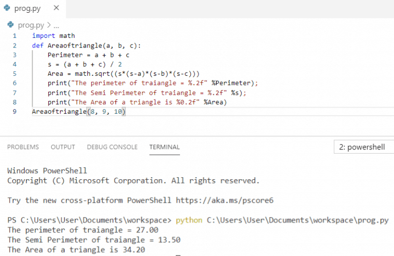 How To Find Area Of A Triangle In Python Python Guides