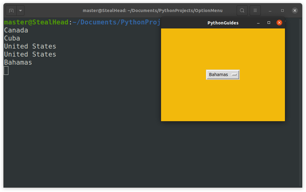Python Tkinter OptionMenu Tutorial) Python Guides
