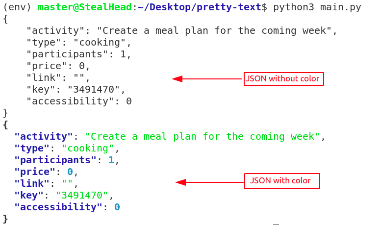 python pretty print dict