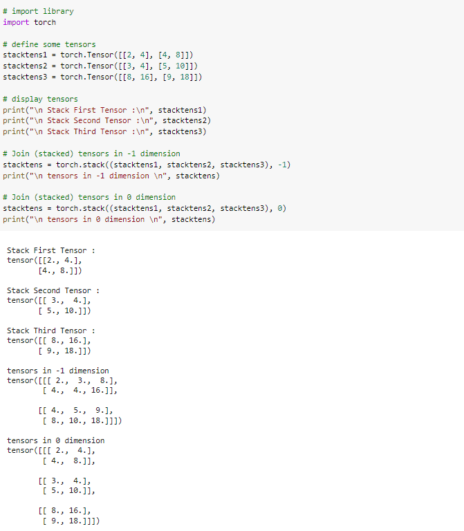 PyTorch Stack Tutorial + Examples Python Guides