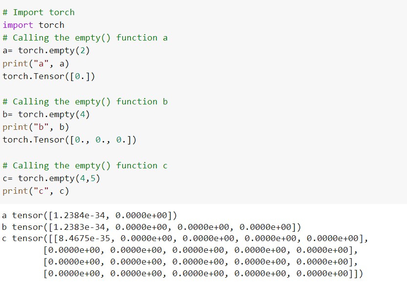 Create PyTorch Empty Tensor Python Guides