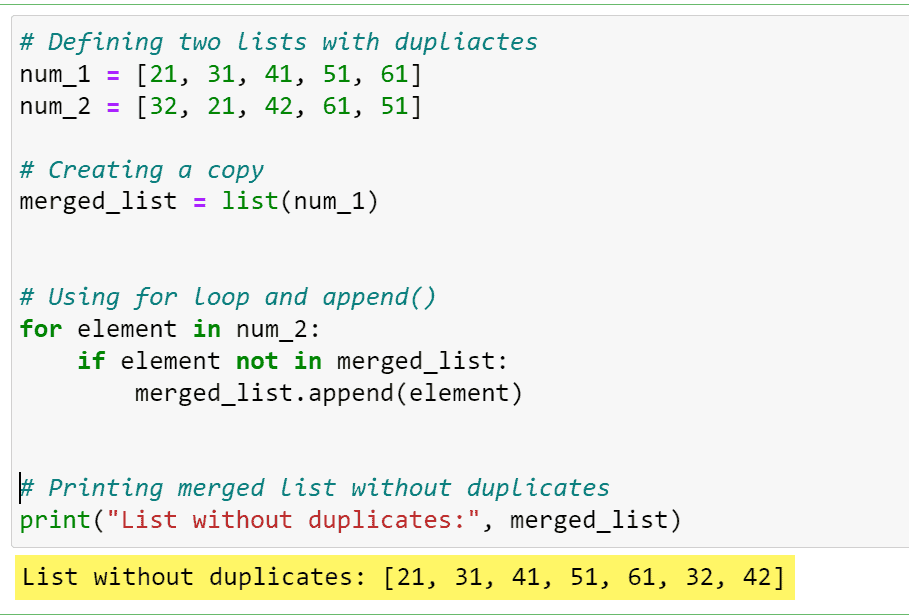 Python Merge Two Lists Without Duplicates Python Guides