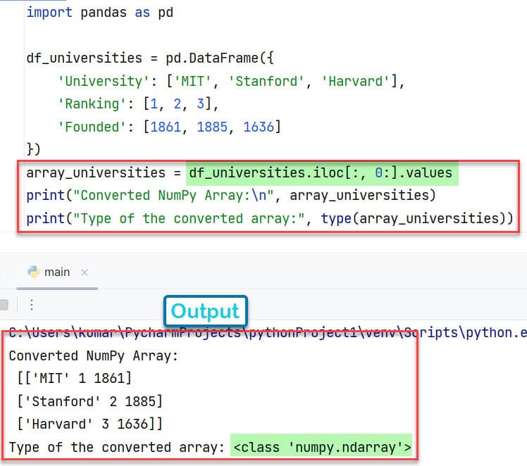 How To Convert The DataFrame To NumPy Array Without Index In Python [5