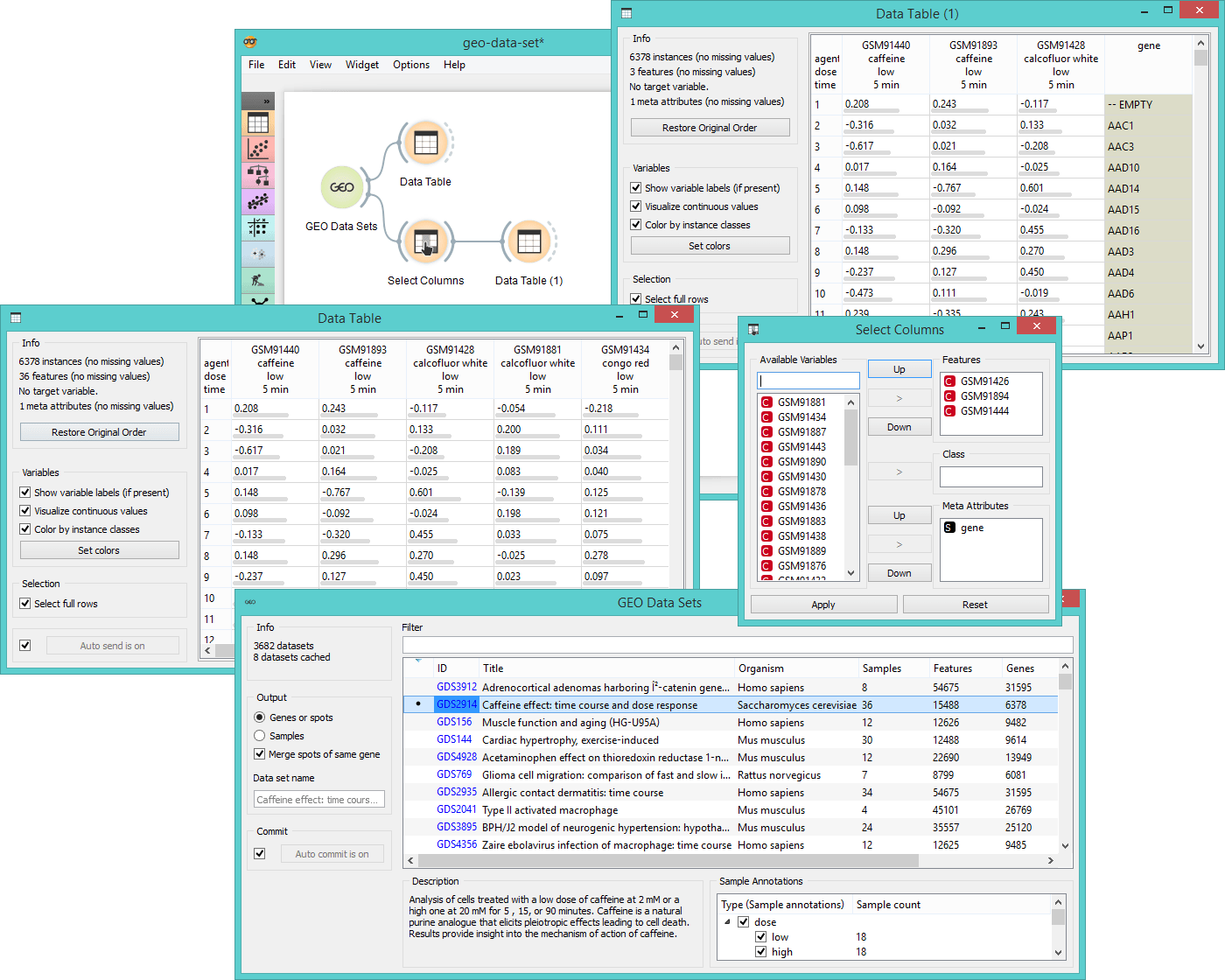 GEO Data Sets — Orange Bioinformatics 2.6.11 documentation