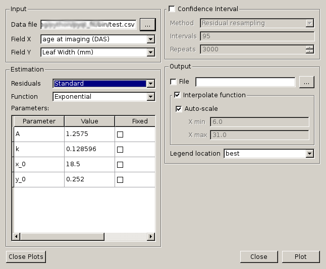 Regression using the GUI tutorial — PyQtFit 1.3.3 documentation