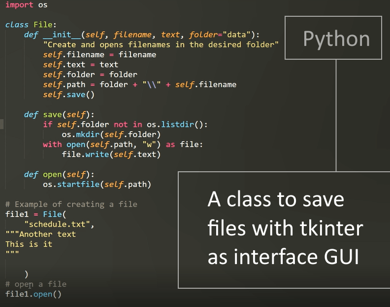 Tkinter advanced tutorial by examples: A class to save txt files with ...