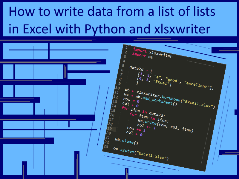 Insert a list of data into Excel with xlsxwriter python programming