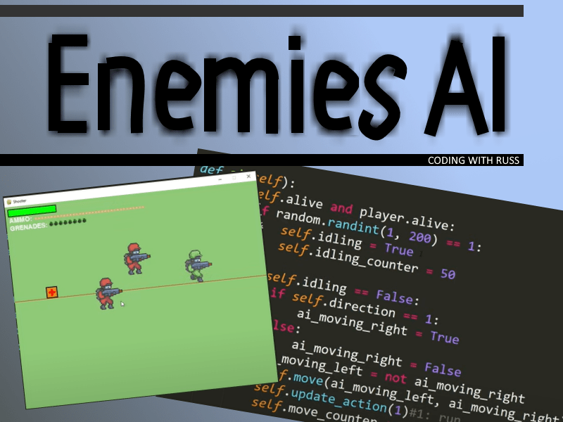 Enemy Ai with Pygame Videogames | python programming