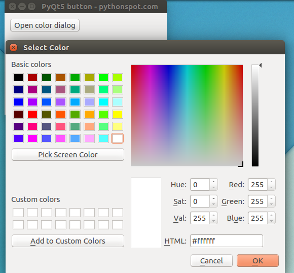 pyqt color picker Python Tutorial