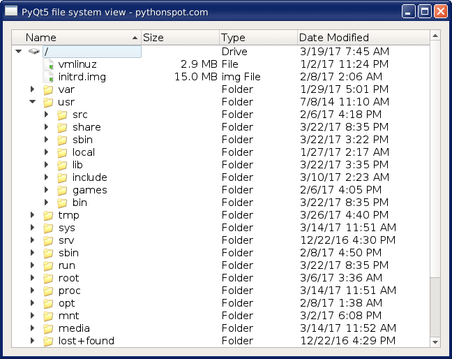 pyqt treeview Python Tutorial