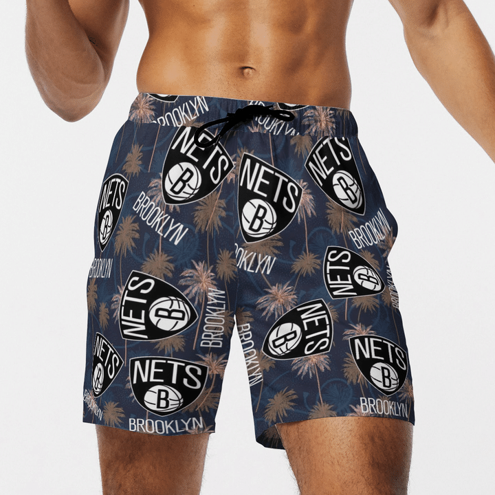 BROOKLYN NETS BASKETBALL BEACH SHORTS QFinder Trending Design T Shirt