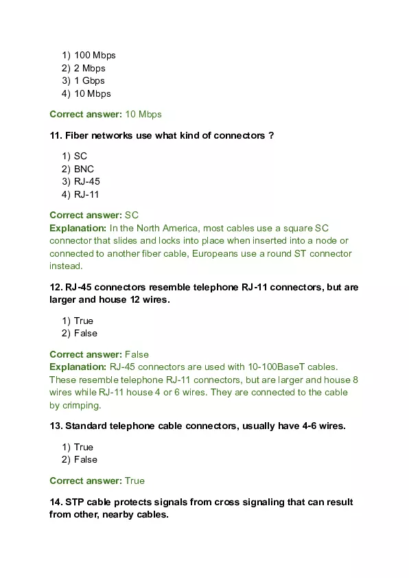 Network Cable Quiz Answer Key Edubirdie