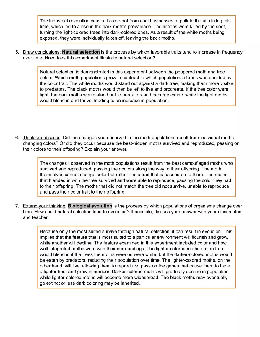 Natural Selection Gizmo Answer Key Edubirdie