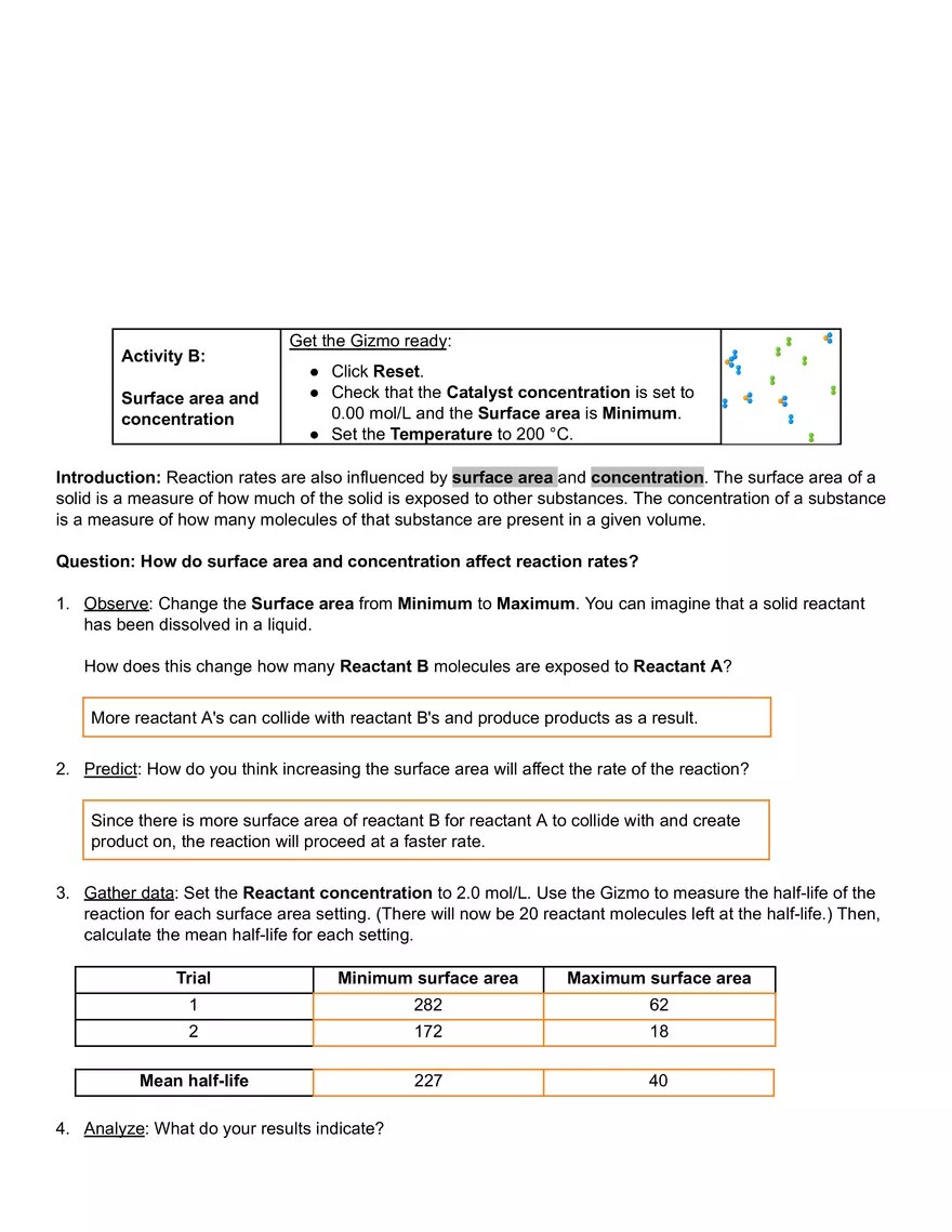 Collision Theory Gizmo Answer Key | Virtual High School - Edubirdie