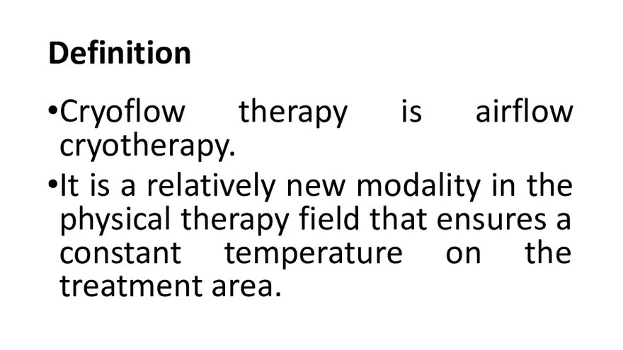 Cryoflow Therapy: Airflow Cryotherapy for Musculoskeletal Conditions