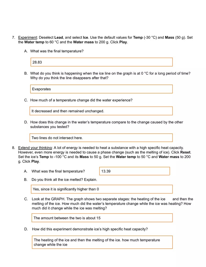 Calorimetry Lab Gizmo Answer Key Edubirdie