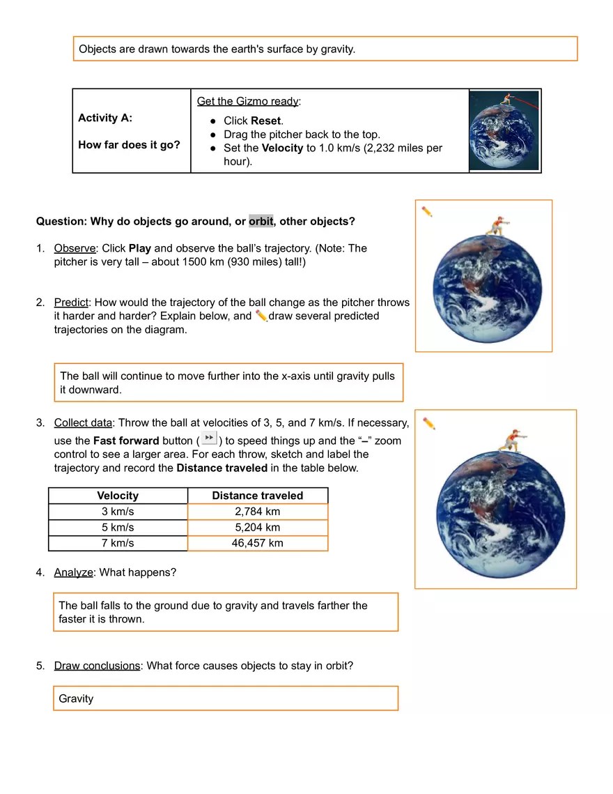 Gravity Pitch Gizmo Answer Key Virtual High School Edubirdie