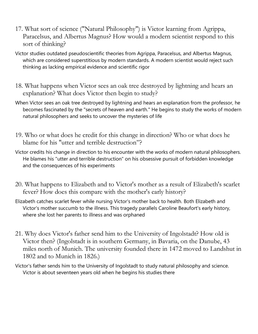 Frankenstein Questions 2 Cambridge College Edubirdie