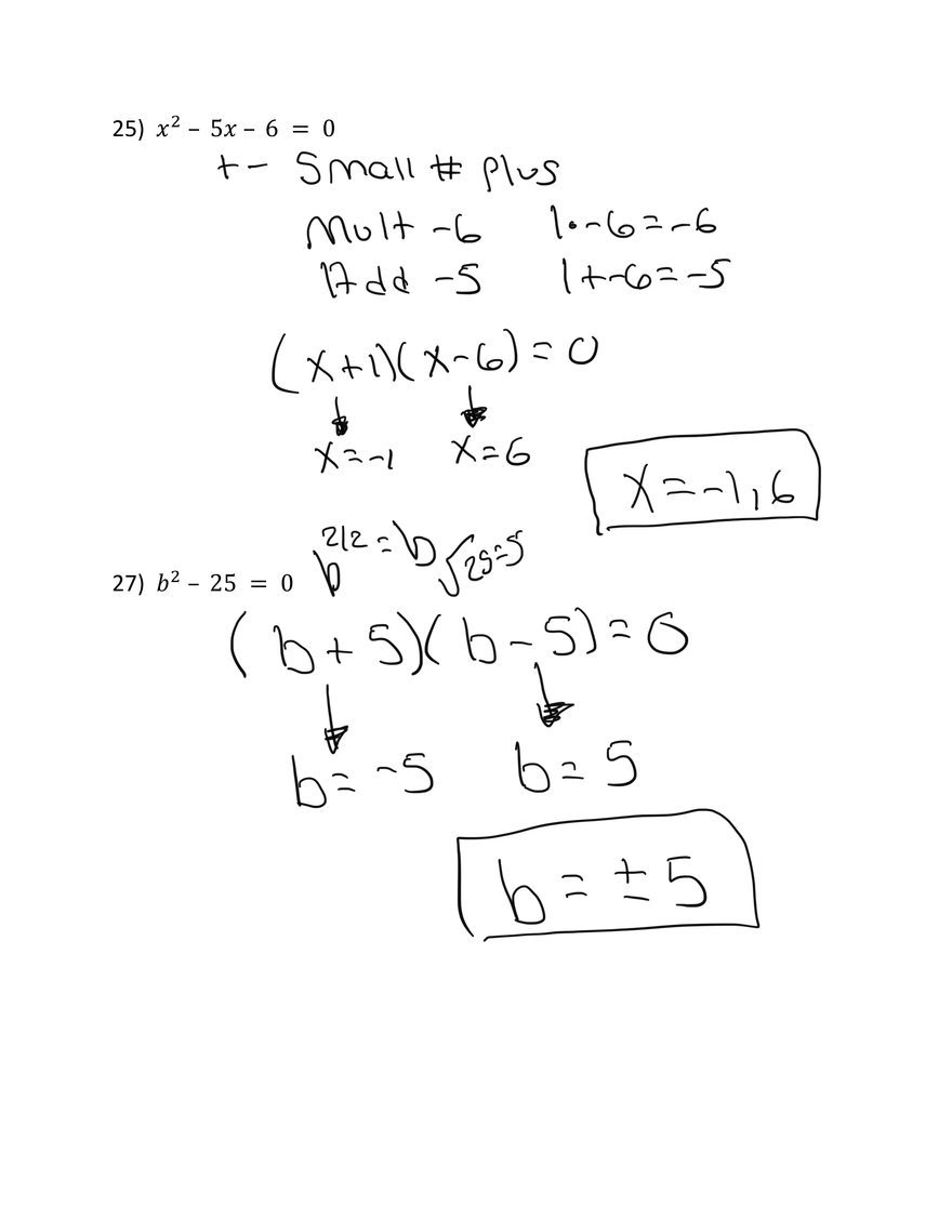 Section 5.8 Solving Quadratic Equations by Factoring. Homework Edubirdie