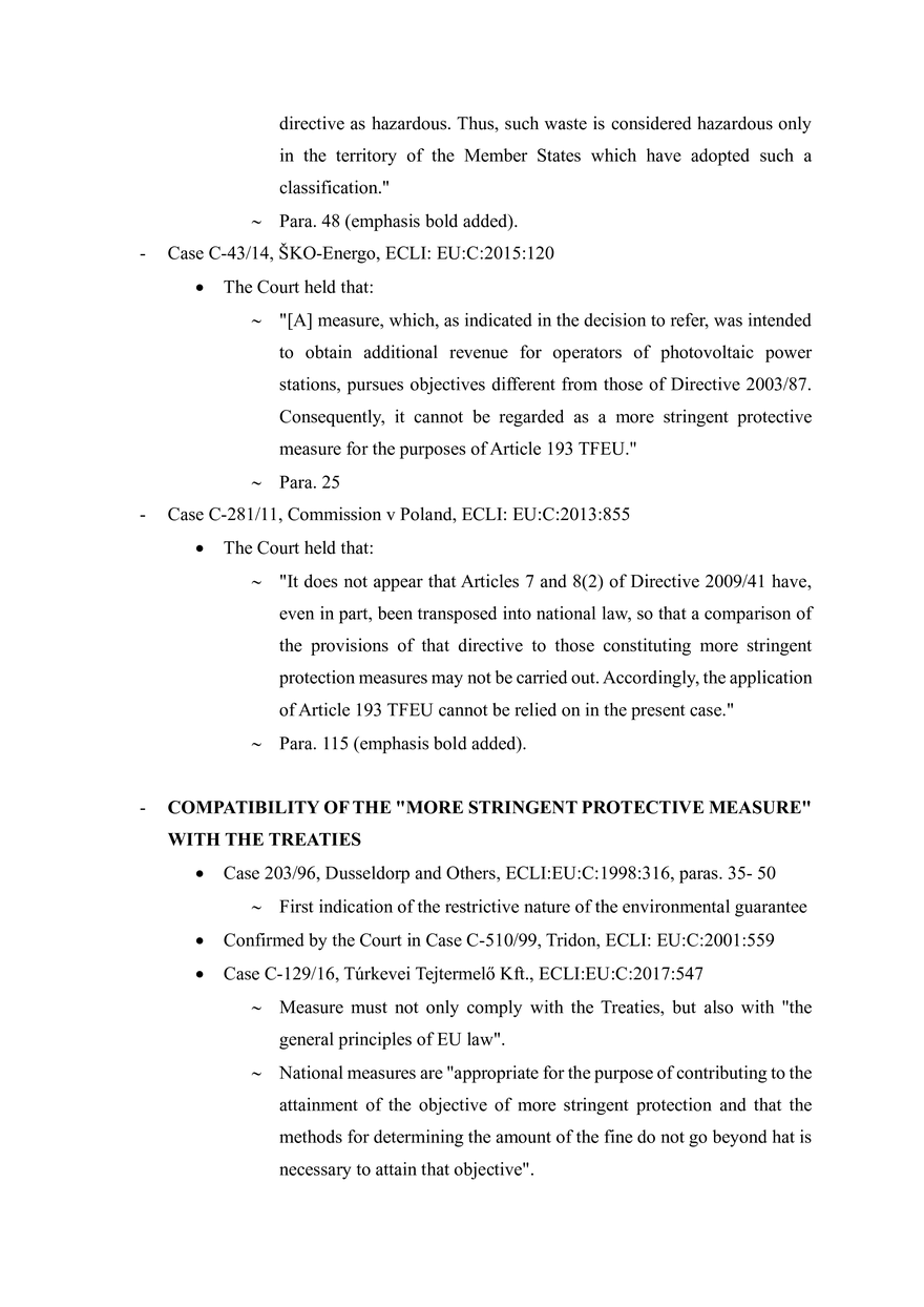 How Much Room For EU Member States Under The Environmental Guarantee