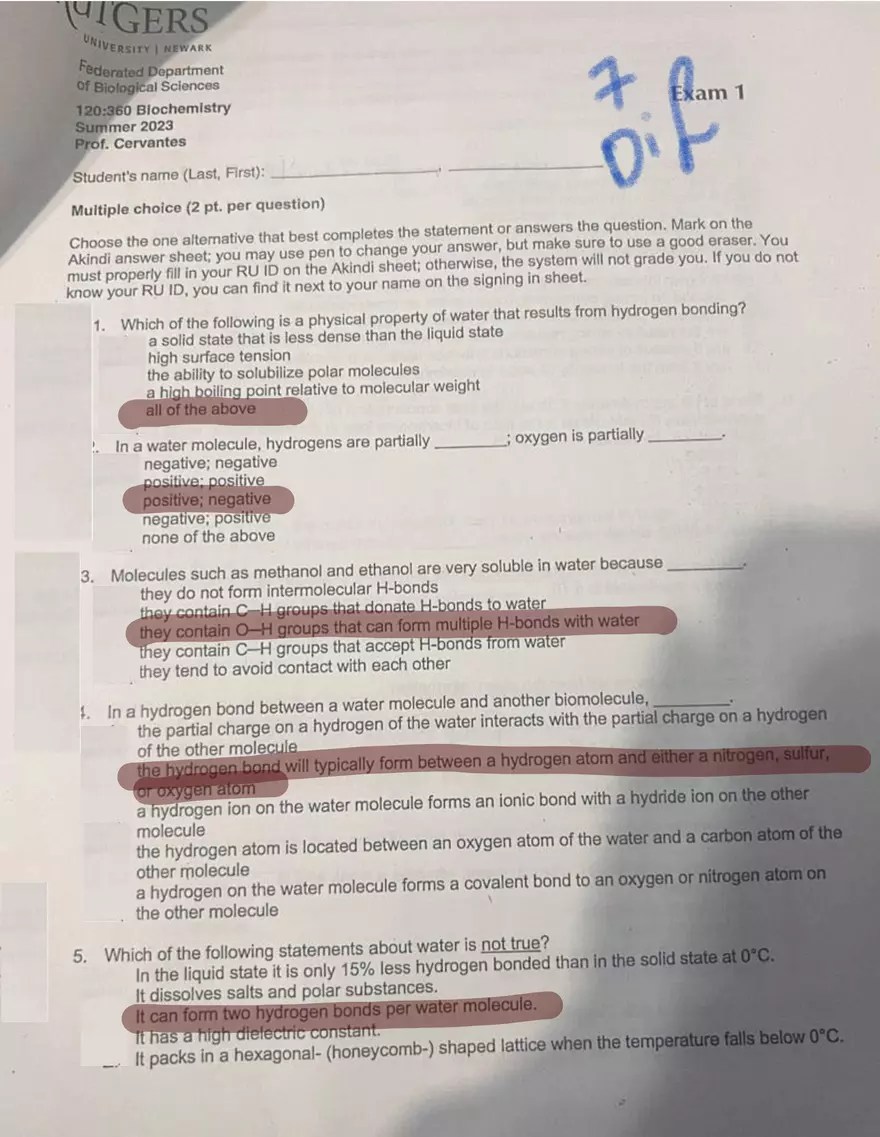 Exam l Answer Key Edubirdie