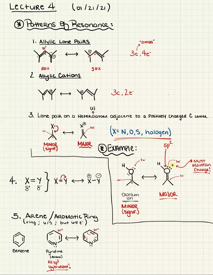 Lecture 4 Notes Patterns Of Resonance Lecture Note Edubirdie