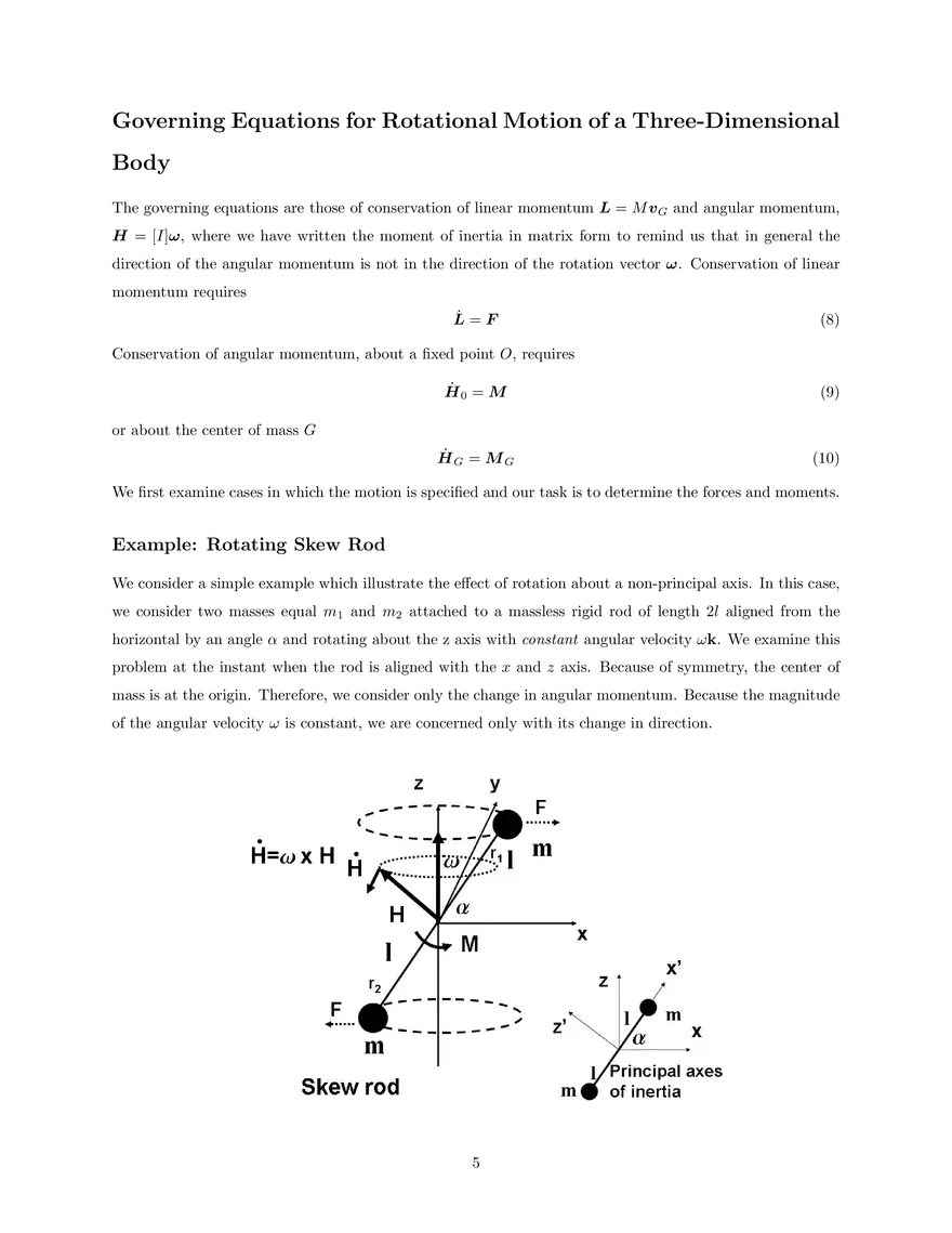 3D Rigid Body Dynamics Energy; Instability; Equations of